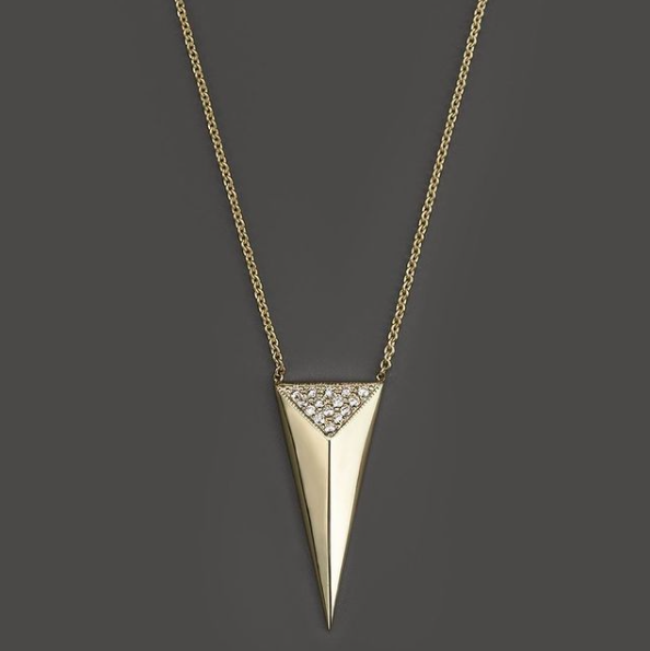 gold diamond triangle lgbtq necklace