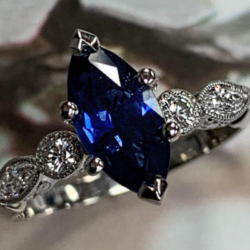 blue sapphire custom engagement ring chicago