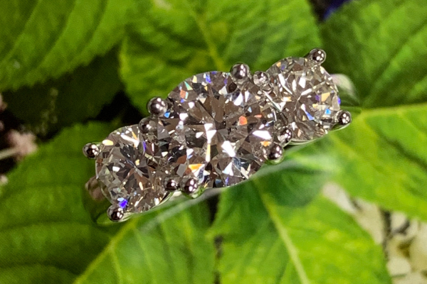 diamond engagement rings chicago three diamonds